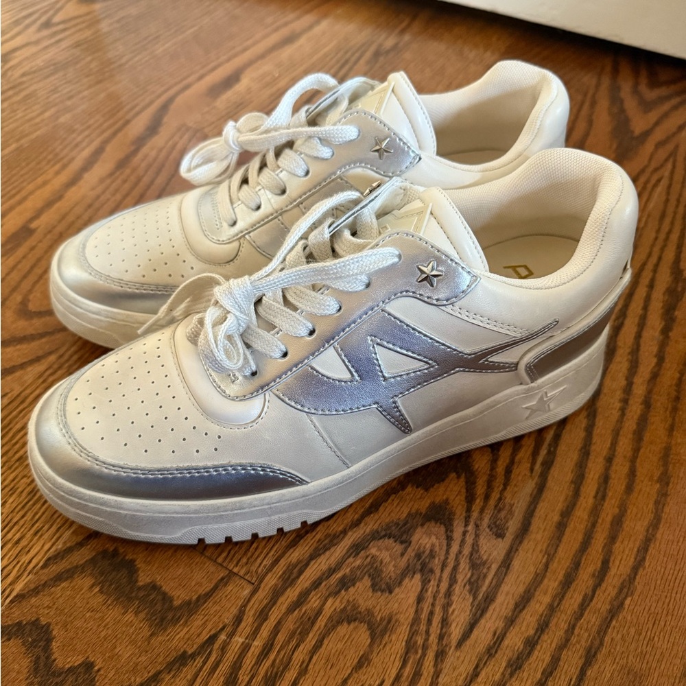 ASH Women’s White and Silver Sneakers Size 40